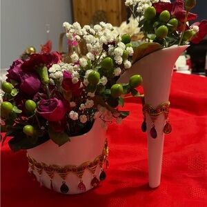 Elegant White High Heel Bouquet with Jewel Accents